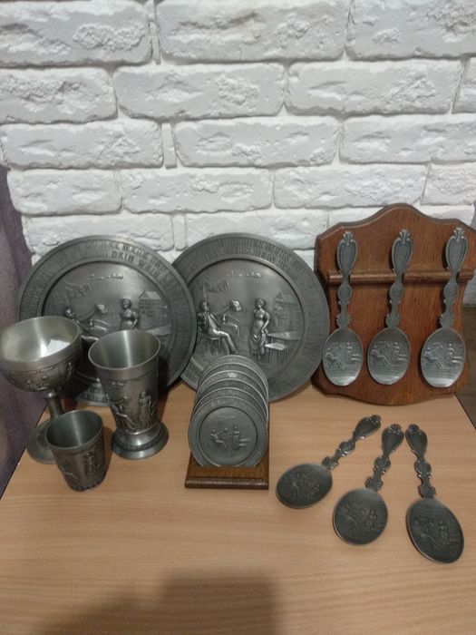 Коллекция , набор посуды из олова