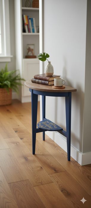 Mesa meia lua restaurada