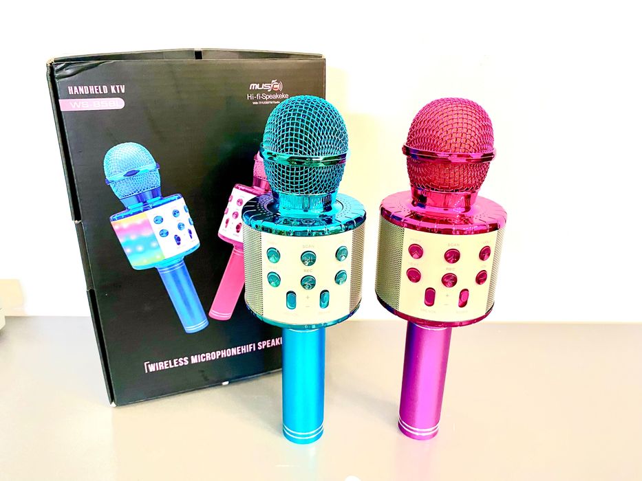 Zestaw 2x mikrofon karaoke BT, dla młodzieży i rodziny. Nowe, Hit!