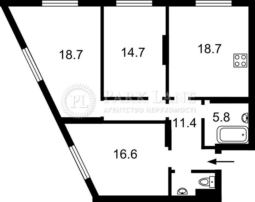 Продаж 3 кімн кв в Podil Plaza & Residence Поділ Плаза Зданий будинок