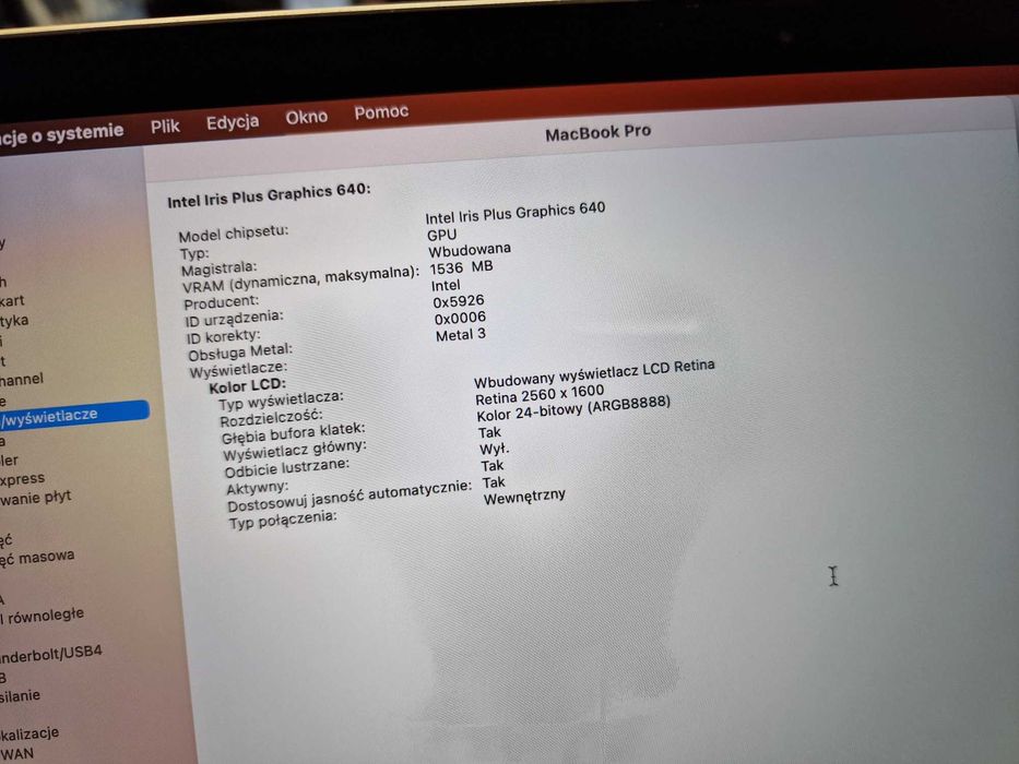 Macbook PRO 13 2017/ i5 2.30 GHZ/ 8GB/ 120GB/ czytaj uważnie opis