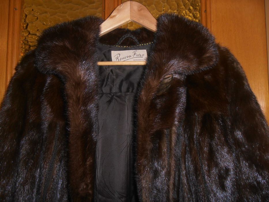 Śliczne długie futro naturalne z norki w bardzo dobrym stanie