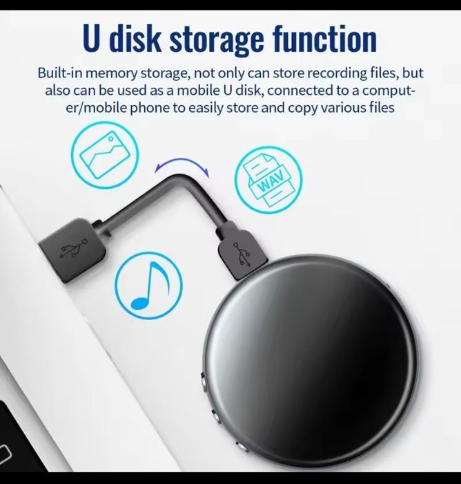 міні диктофон з автоматичним записом 4gb до 100 год, магніт!