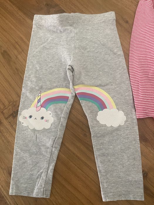 Leggins e body rosa menina
