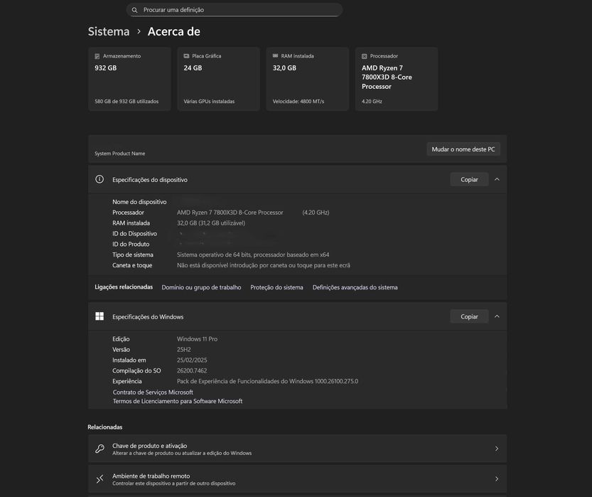 PC Gaming 4K | Ryzen 7 7800X3D | RX 7900 XTX Nitro+ | Garantia 2027