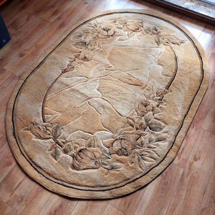 Dywan owalny 160x220 owal beżowy