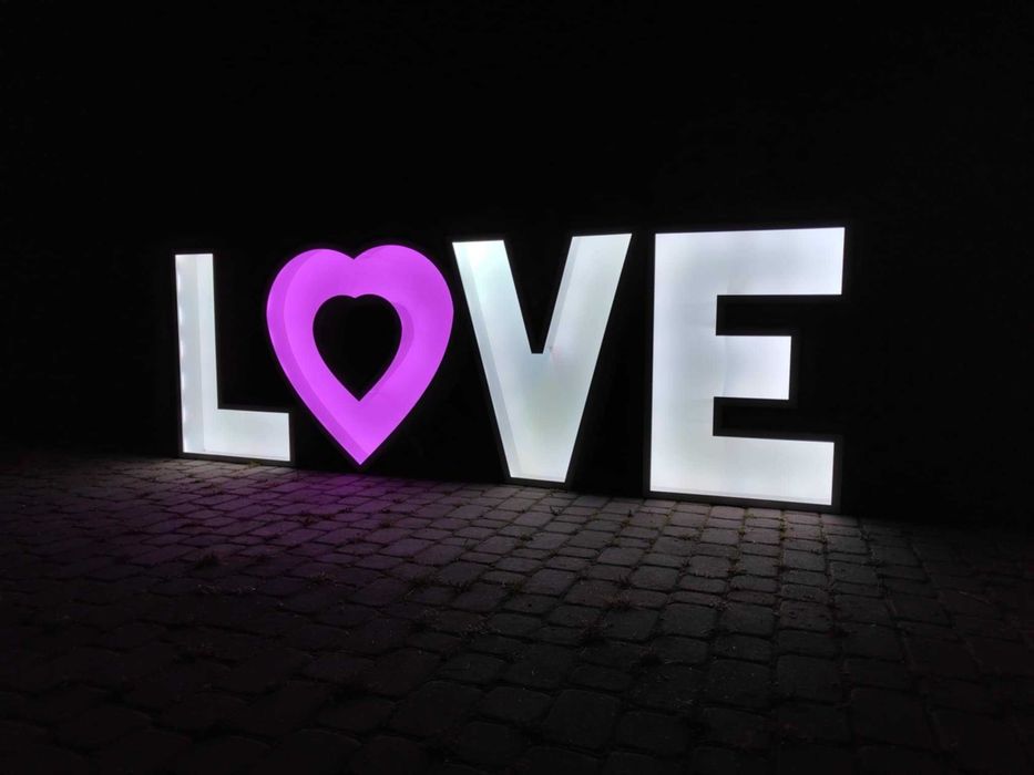 Napis RGB LOVE na wesele, ślub 400cm x 120cm