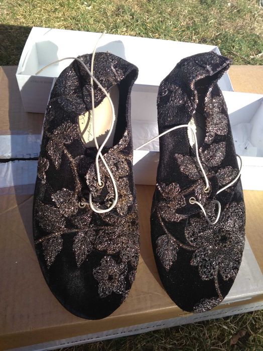 Anniel 39 nowe buty kwiaty welur