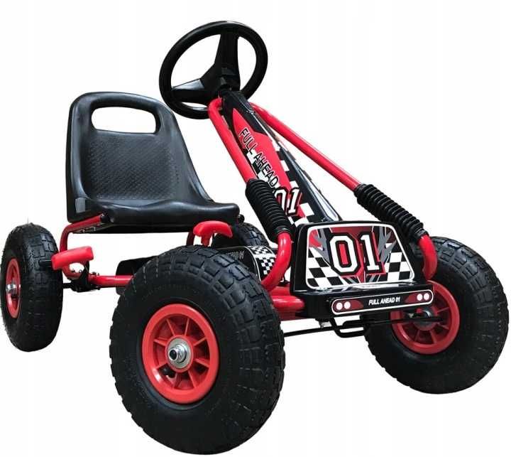 DUŻY Gokart Na Pedały POMPOWANE koła AIR Gokart do 30 kg 3-7 lat