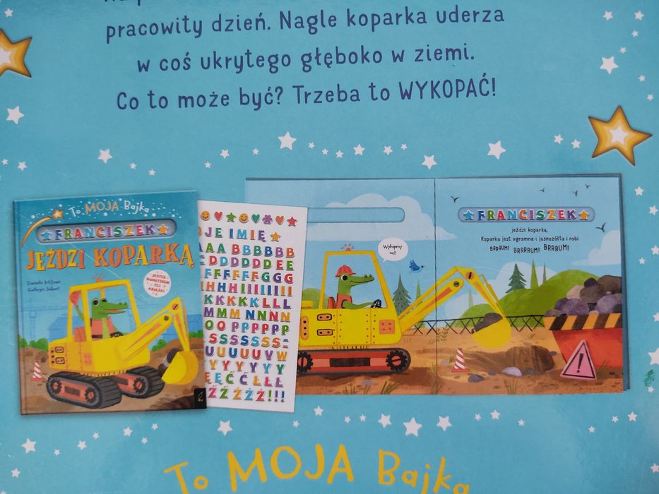 Super książka z miejscem na imię "To moja bajka. Jeździ koparką"