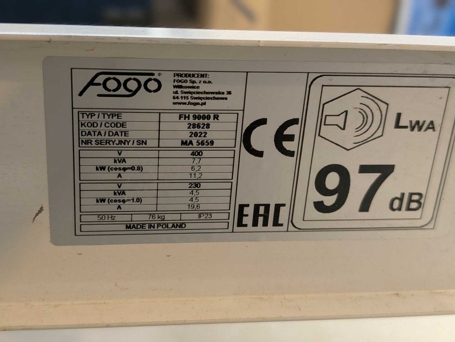 Agregat prądotwórczy  FOGO FH 9000 R