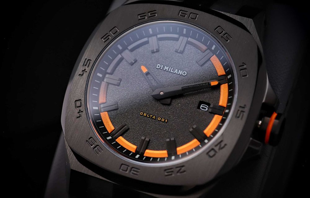 D1 Milano DTRJ03 Delta 001 Rust Zegarek Męski Czarny Pomarańczowy