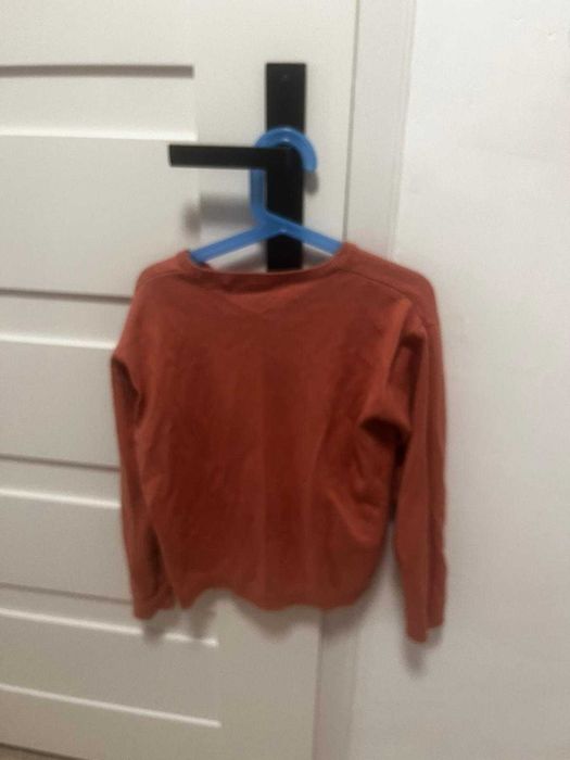 Bluzka dziewczęca długi rękaw kwiaty pomarańczowa