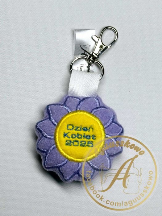 Haftowany Mini Brelok Maskotka Kwiatek Personalizacja