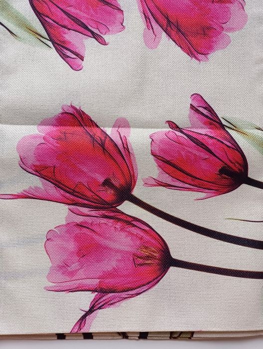 Bieżnik w różowe tulipany, rozmiar 33x180cm