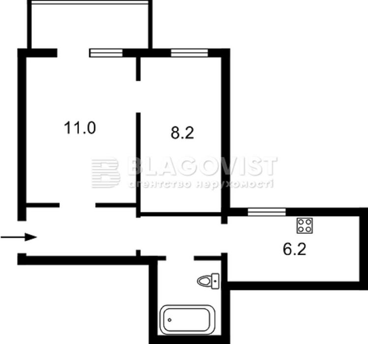 2-кімнатна квартира за адресою (площа 42 м²) - Atlanta.ua - фото 12