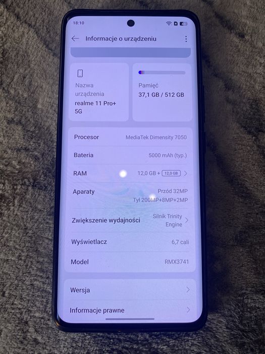 Realme 11 Pro+ 5G | Bateria 95% | Oryginalna Ładowarka 100W | Ekran 120Hz | Super Stan!
