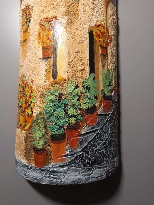 Telha Decorativa em Barro Pintada à Mão – Arte Tradicional e Única