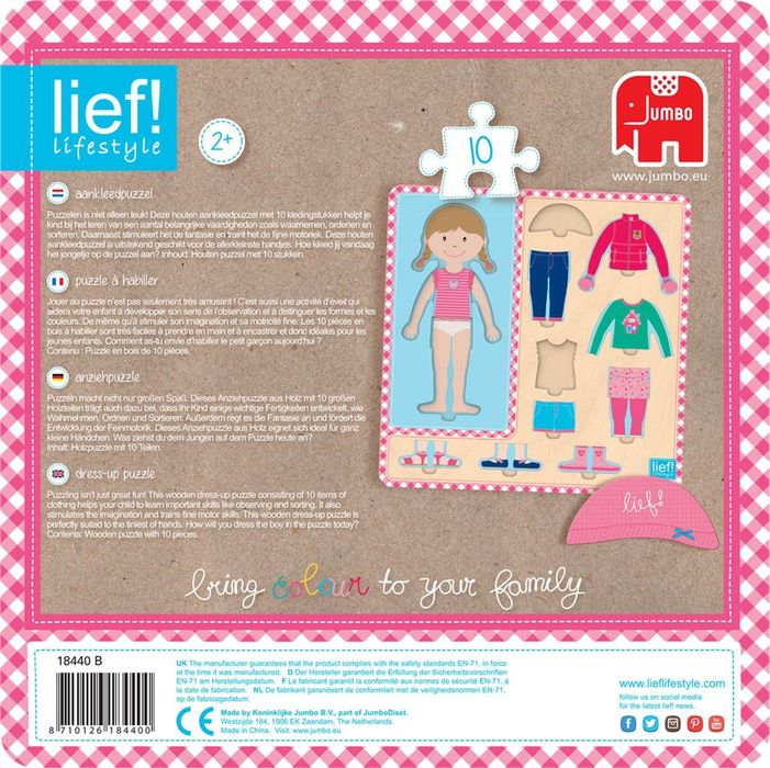Puzzle em madeira vestuário meninas