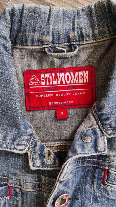 Джинсова куртка на дівчинку-підлітка 12-14 р., зріст 152-164 см.