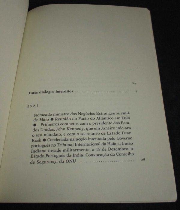 Livro Diálogos Interditos Franco Nogueira I Volume