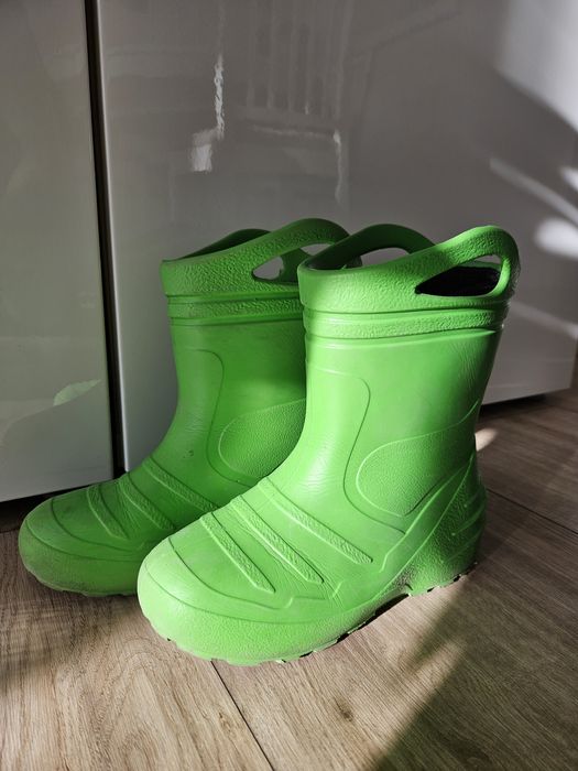 Kalosze gumowce pianka Eva rozmiar 33 super lekkie zielone ocieplane