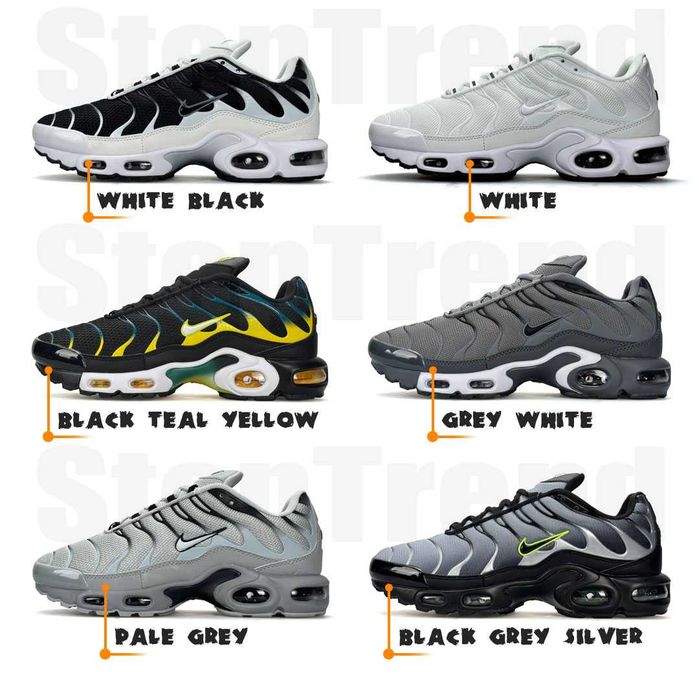 Кросівки Nike Air Max Plus Tn Black Grey Silver | Найк Аір макс плюс тн чорні, сірі, білі [41-46]