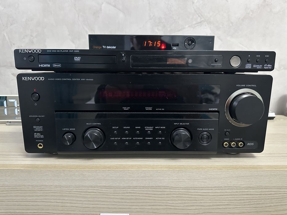 Amplituner Kenwood + odtwarzacz DVD