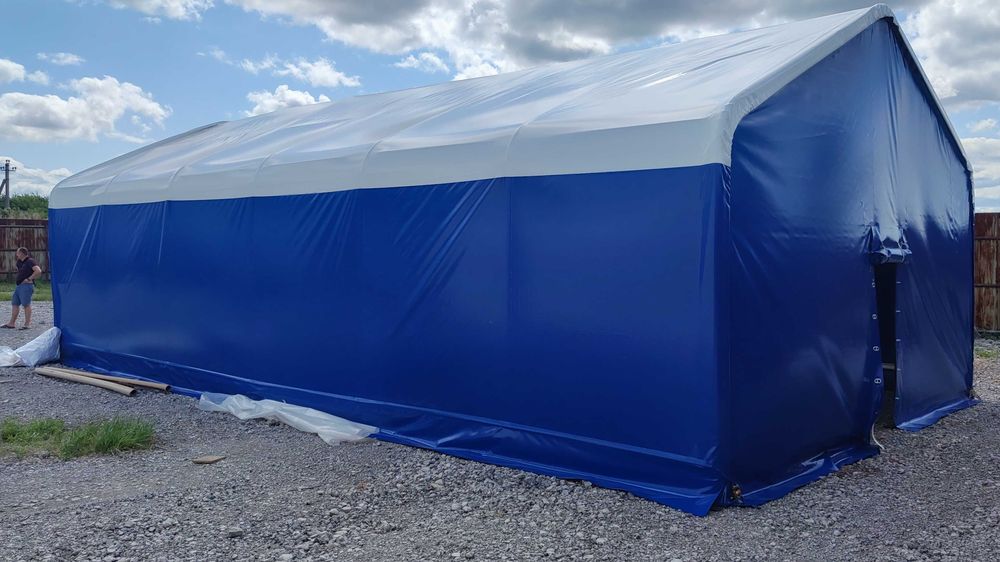 Промислова палатка ПВХ 12.4х6х4м | Швидкозбірний склад від виробника