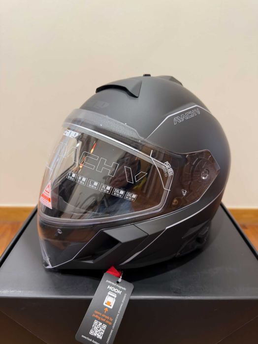 Capacete Mach V Commander 509 com sistema de comunicação Cardo NOVO!