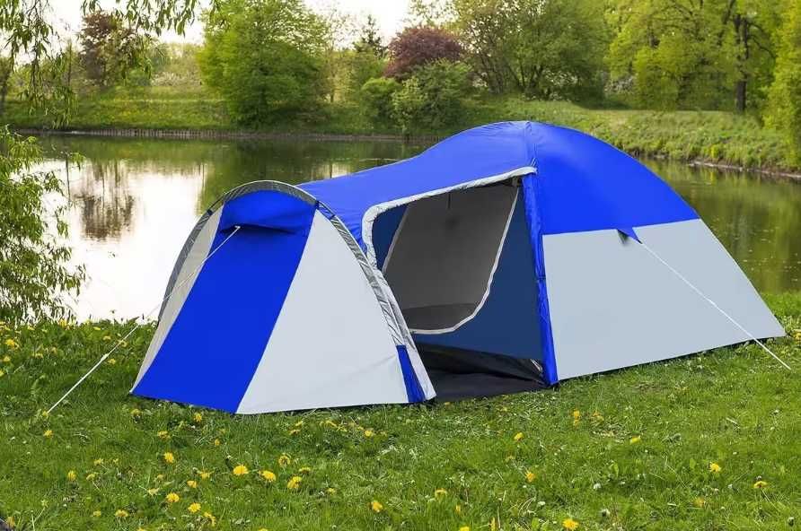 Mocny Wytrzymały Namiot Turystyczny Kempingowy Wodoodporny 3 osobowy