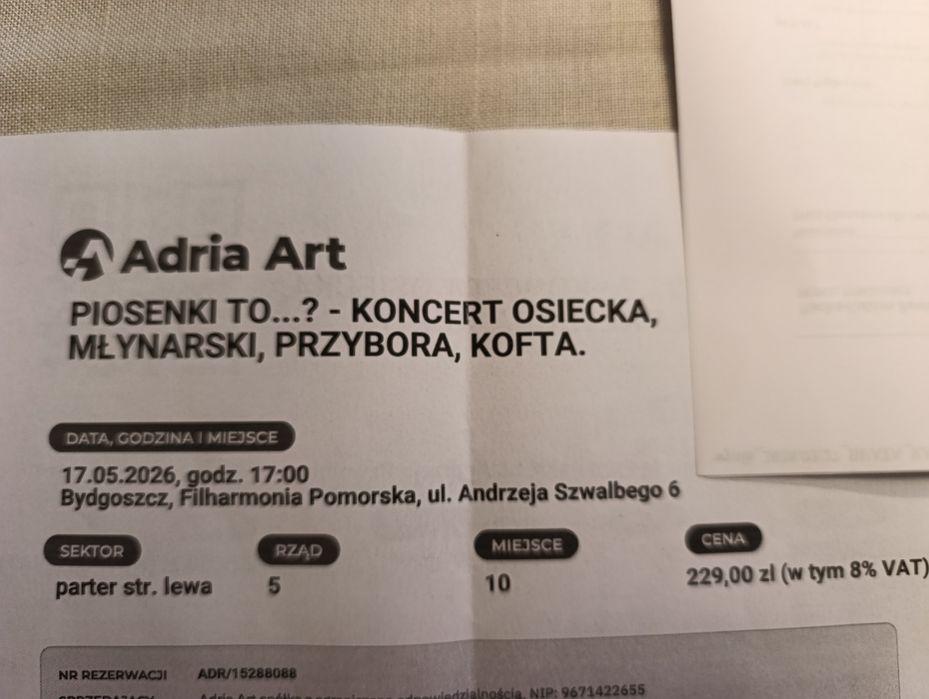 2 bilety Piosenki to...? Koncert Osiecka Młynarski  Przybora  Kofta
