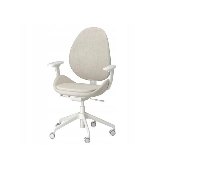IKEA HATTEFJÄLL ergonomiczne krzesło biurowe beżowe/białe