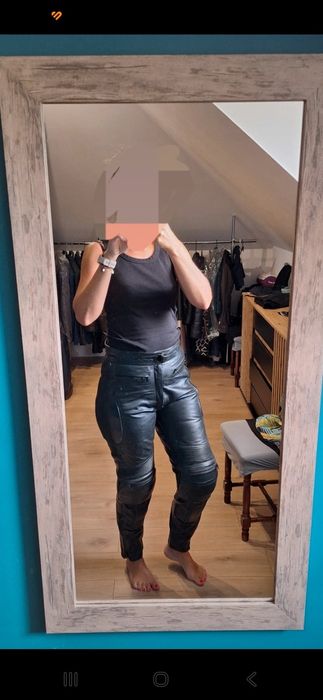 Spodnie motocyklowe skórzane, 38/40