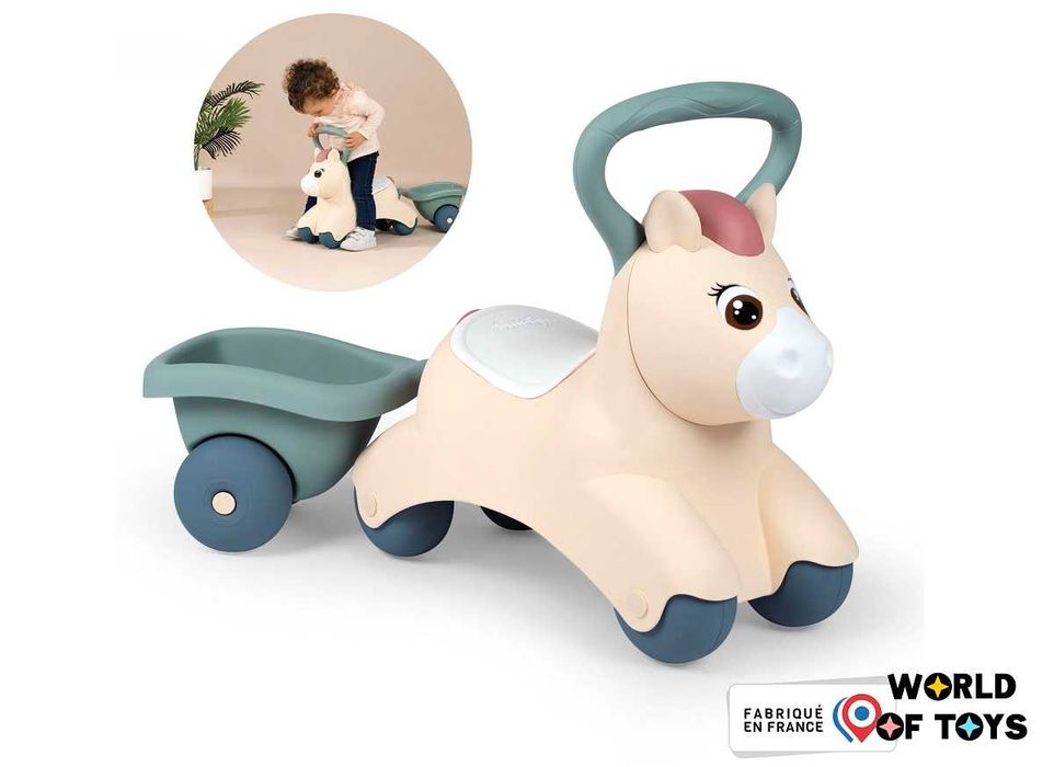 Дитяча каталка Smoby Little Поні з причепом 140502