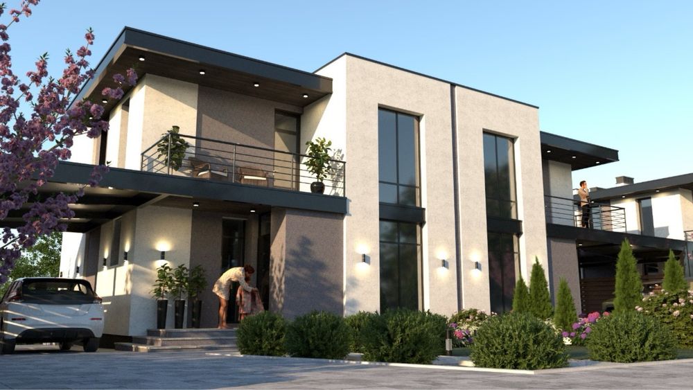 Продаж котеджів(дуплекс)коло Львова з сучасним проектом в с. Домажир