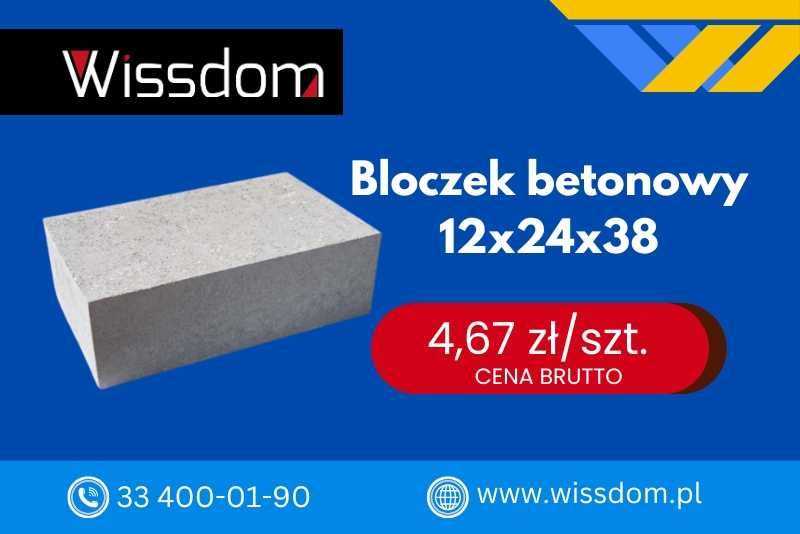 Betonowy bloczek fundamentowy 12x24x38