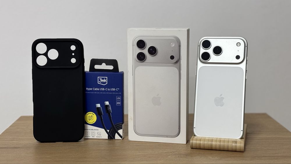 iPhone 17 Pro Max 256GB | 100% Kondycja Baterii | Gwarancja | Silver