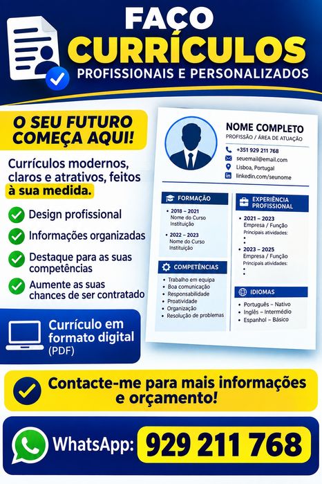 Faço currículos  pdf.
