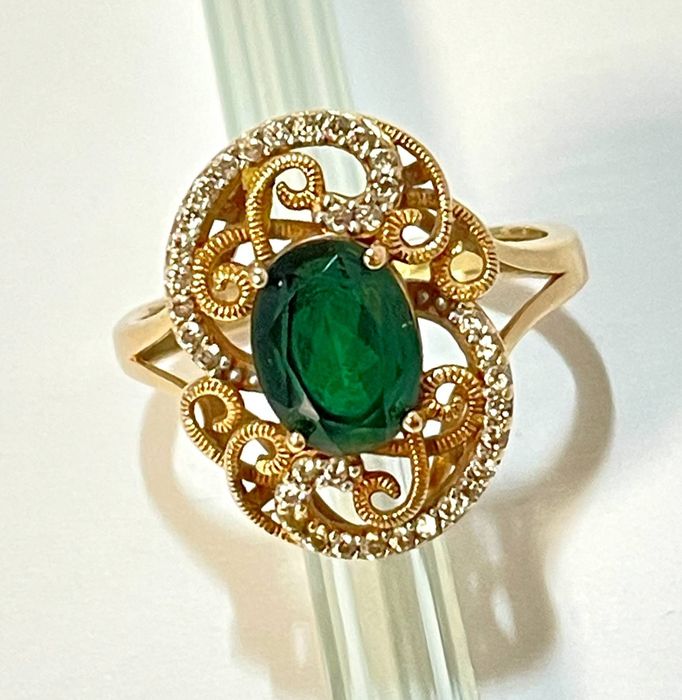 Золотые серьги 583,585 проба,рубин,александрит