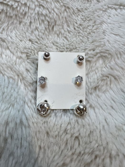 Zestaw 3 par kolczyków eleganckie glam glamour minimalism casual