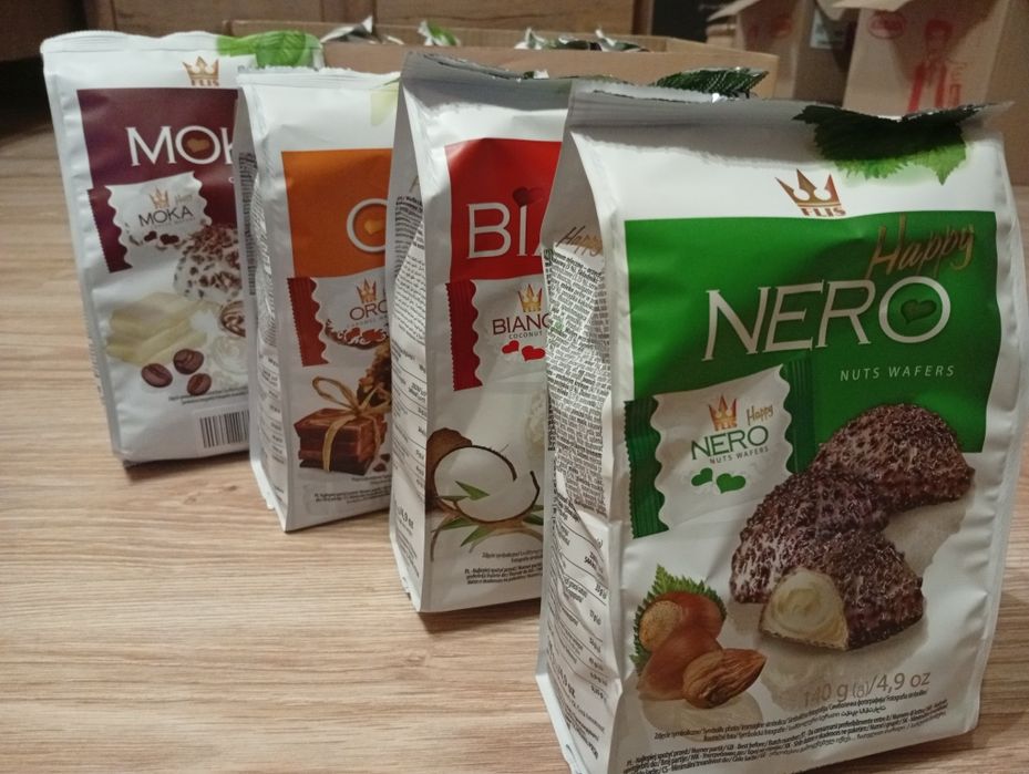 Pyszne pralinki waflowe Flis.4 smaki.10 sztuk.