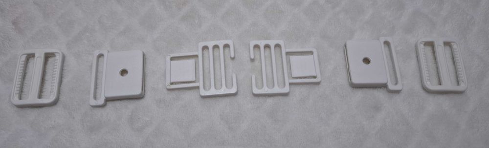 Zapięcia na pas, pasek do 3cm np. parciany itp. białe, zestaw