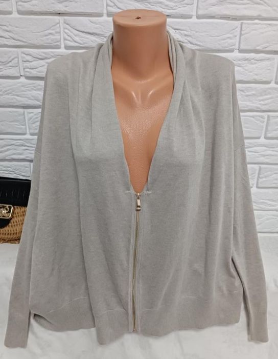 Нова сіра кофта на блискавці оверсайз zara кофтина на змійці свободная
