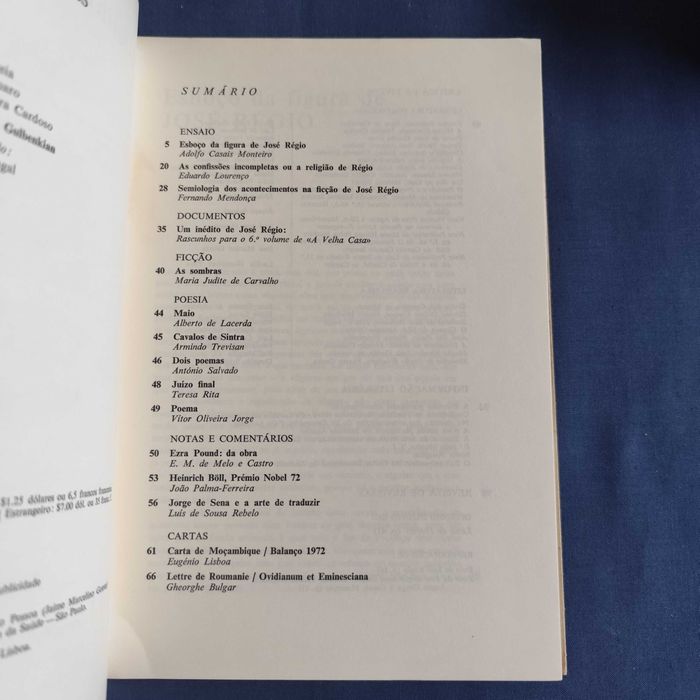 Revista Colóquio Letras 11 - Janeiro 1973