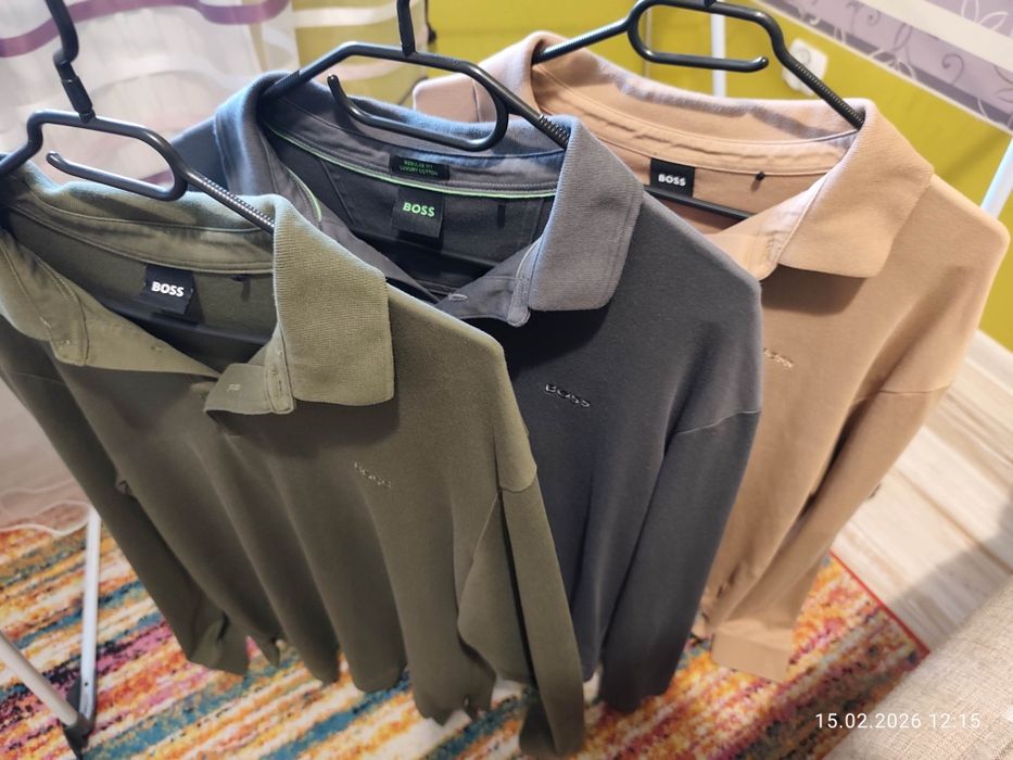 Boss oryginalne polo z długim rękawem