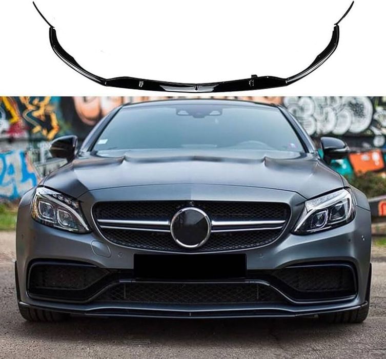 Губа на передний бампер Mercedes W205 C63 накладка сплитер обвес С63 Ц63 АМГ юбка бампера