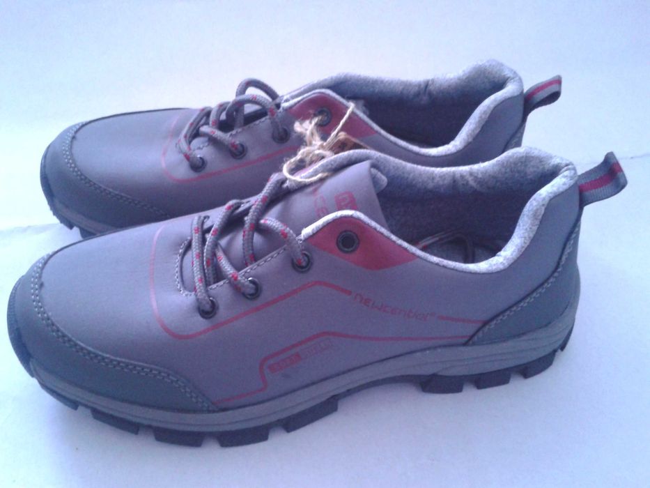 Buty sportowe trekkingowe SOFTSHELL sznurowane szare wegan r. 38