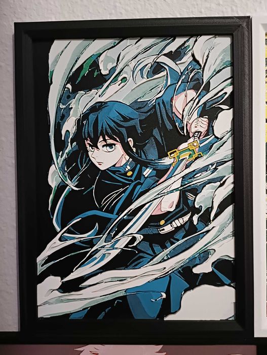 Quadro em relevo - Muichiro (demon slayer)