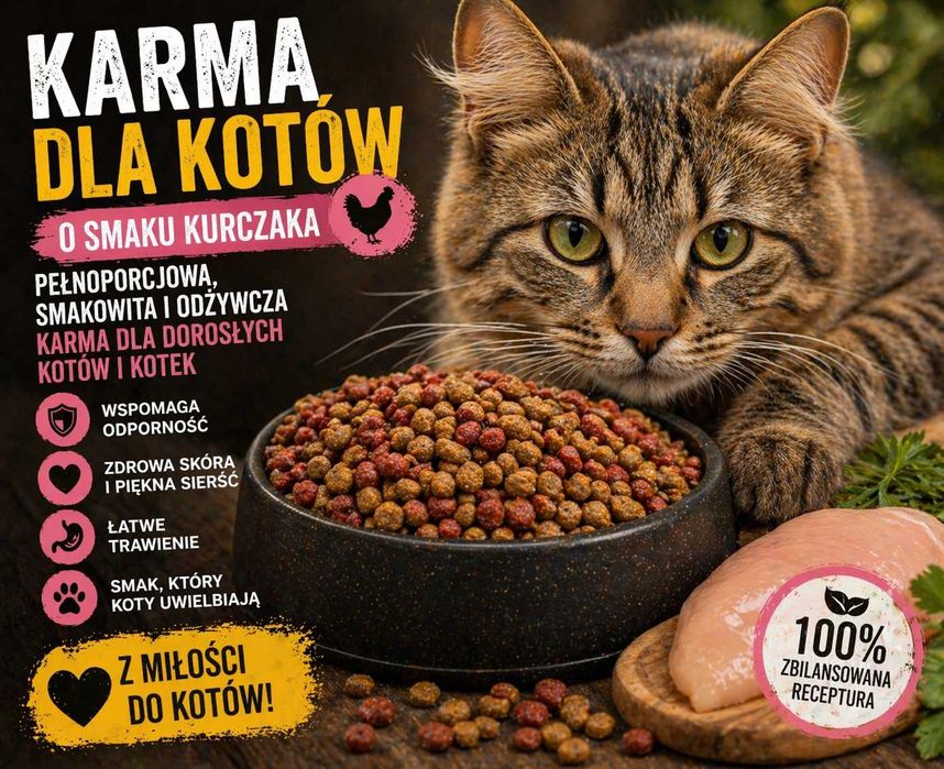 Karma dla kotów o różnych smakach
